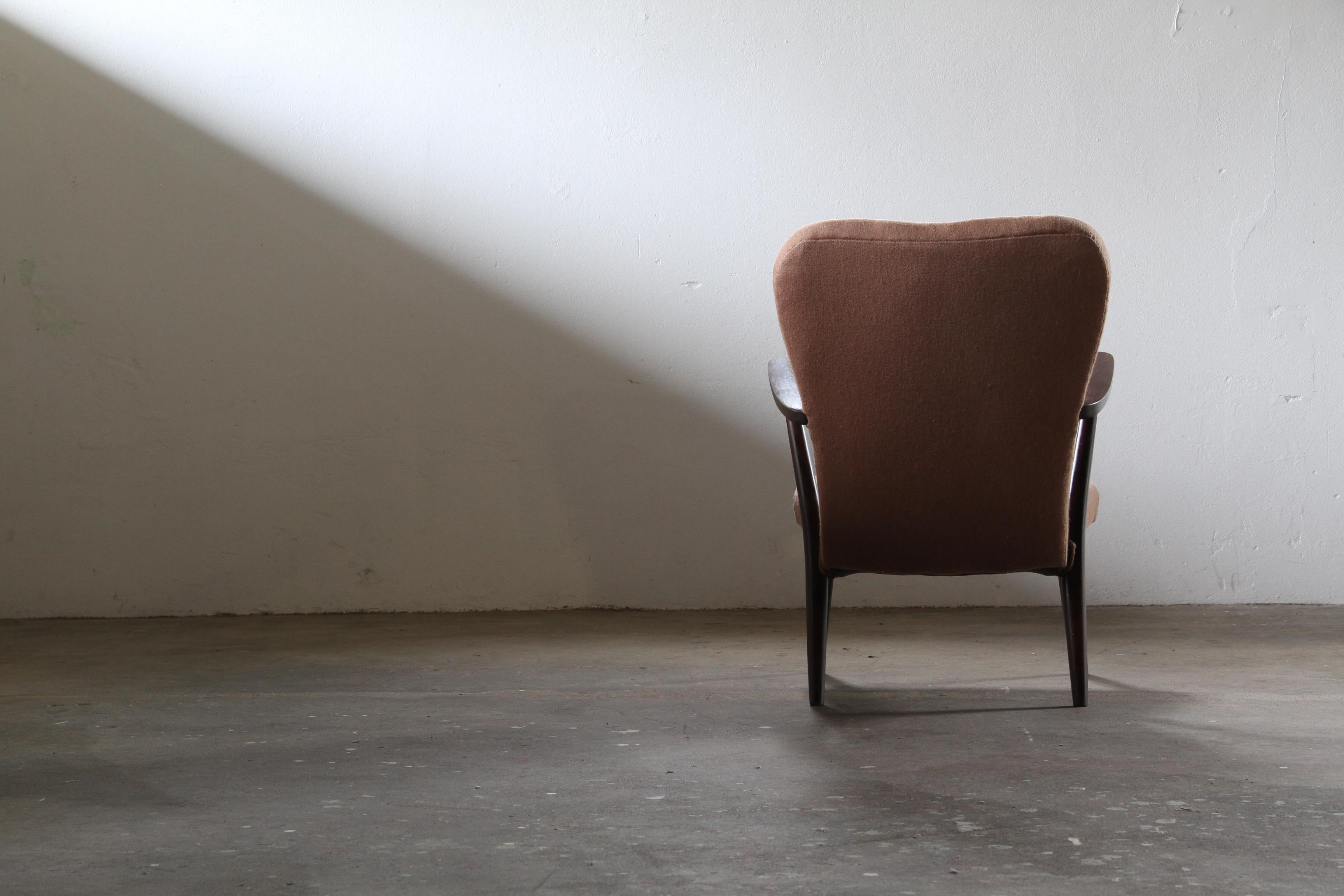 Danish_Mid-Century_Lounge_Chair_in_Dark_Beech_Wood_with_Original_Brown_Upholstery