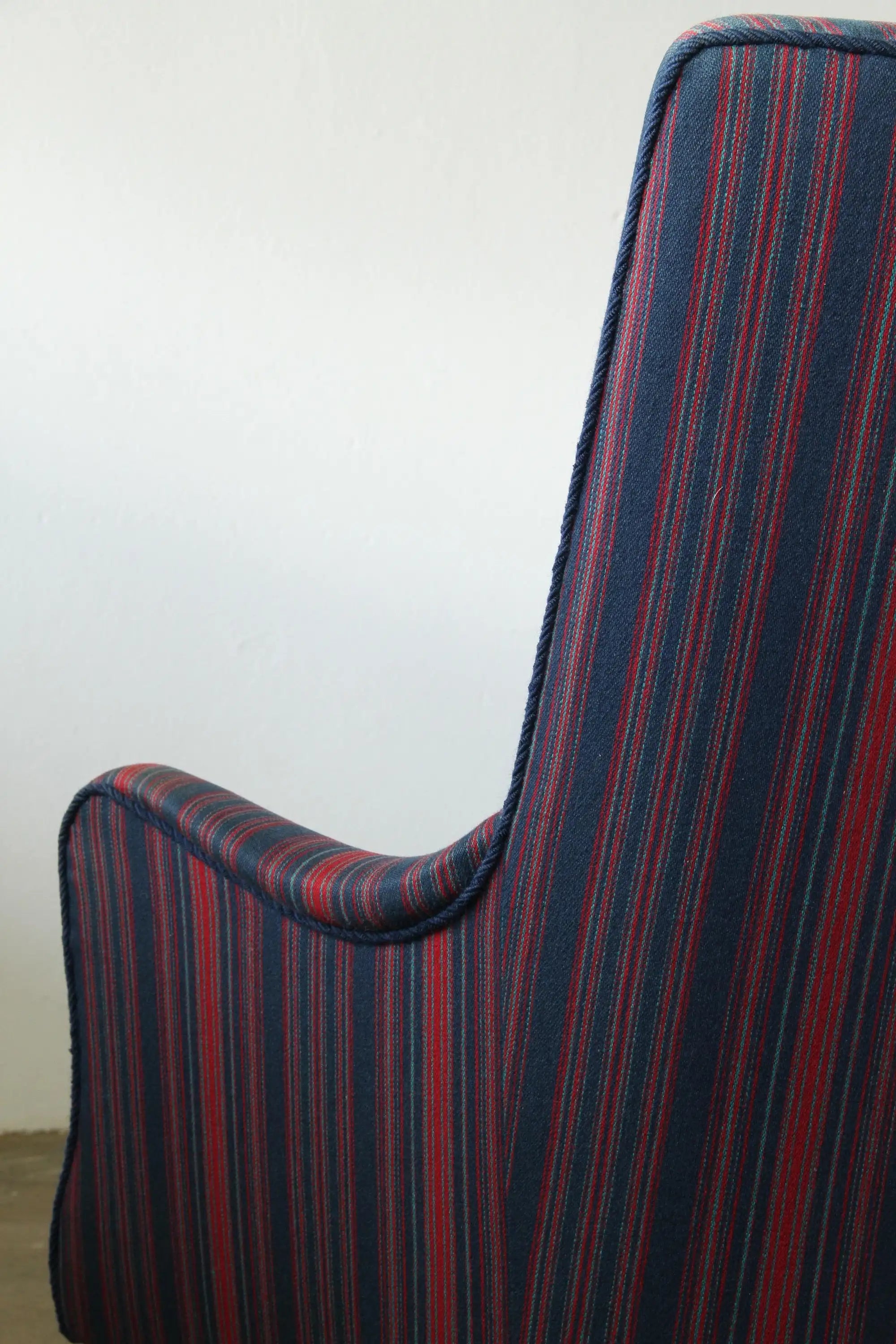 1950s_Mid-Century_Modern_Wingback_Armchair_with_Striped_Upholstery,_Button-Tufted_Back_and_Teak_Legs