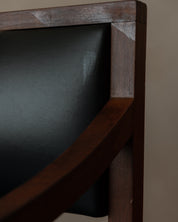 European_Modernist_Armchair_in_Dark_Wood_and_Black_Skai_Leatherette,_1960s–1970s