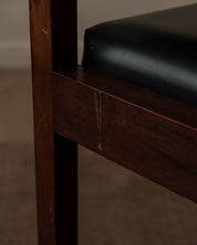 European_Modernist_Armchair_in_Dark_Wood_and_Black_Skai_Leatherette,_1960s–1970s