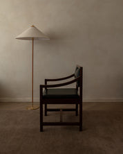 European_Modernist_Armchair_in_Dark_Wood_and_Black_Skai_Leatherette,_1960s–1970s