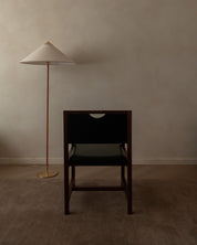 European_Modernist_Armchair_in_Dark_Wood_and_Black_Skai_Leatherette,_1960s–1970s