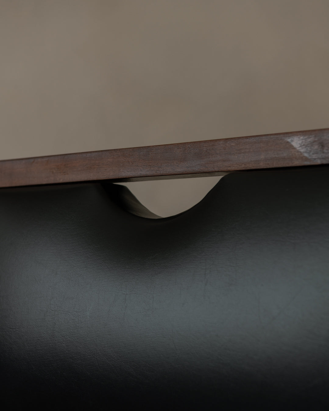 European_Modernist_Armchair_in_Dark_Wood_and_Black_Skai_Leatherette,_1960s–1970s