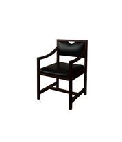 European_Modernist_Armchair_in_Dark_Wood_and_Black_Skai_Leatherette,_1960s–1970s