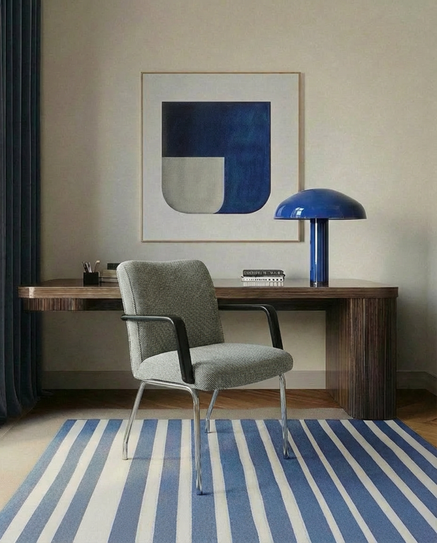 1970s_Office_Armchair_in_Mottled_Fabric_and_Chrome_with_Resin_Armrests