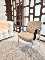 1970s_Office_Armchair_in_Mottled_Fabric_with_Chrome_Frame_and_Resin_Armrests