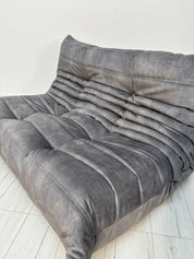 Original_Togo_Two-Seater_Sofa_by_Michel_Ducaroy_for_Ligne_Roset,_Grey_Velvet_Upholstery,_French_Modern_Design