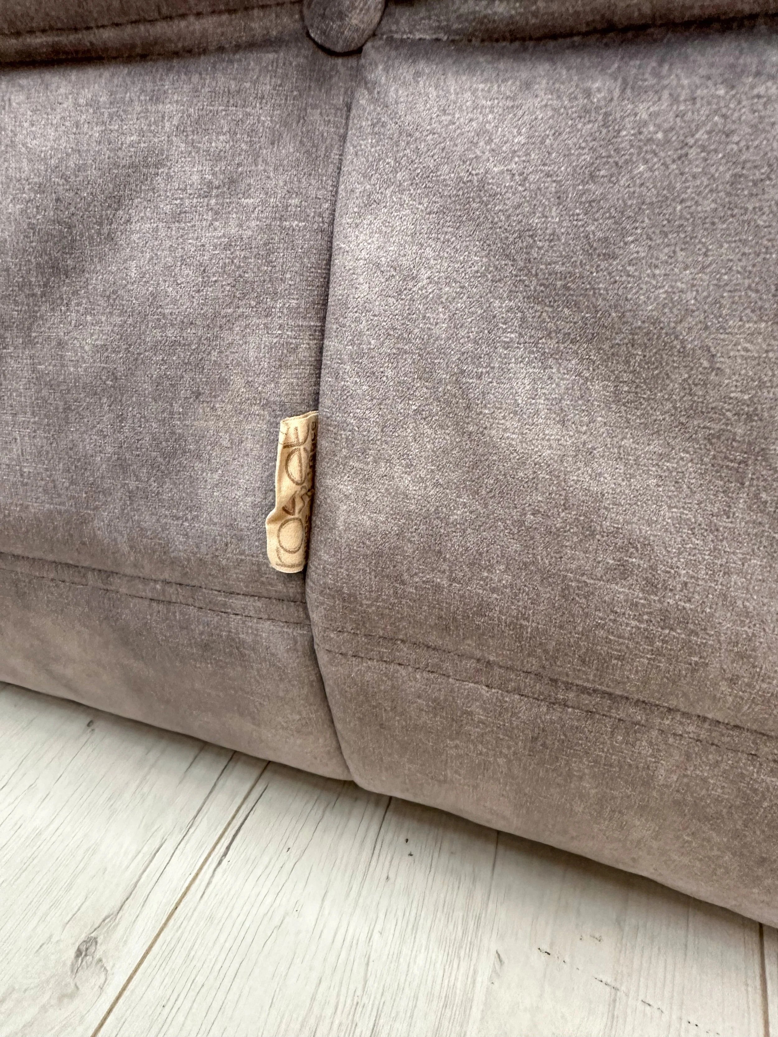 Original_Togo_Two-Seater_Sofa_by_Michel_Ducaroy_for_Ligne_Roset,_Grey_Velvet_Upholstery,_French_Modern_Design
