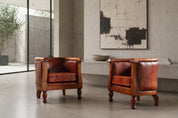 Set_of_2_Antique_Leather_Club_Armchairs_with_Curved_Armrests,_Art_Deco_Style,_Early_20th_Century