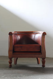 Set_of_2_Antique_Leather_Club_Armchairs_with_Curved_Armrests,_Art_Deco_Style,_Early_20th_Century