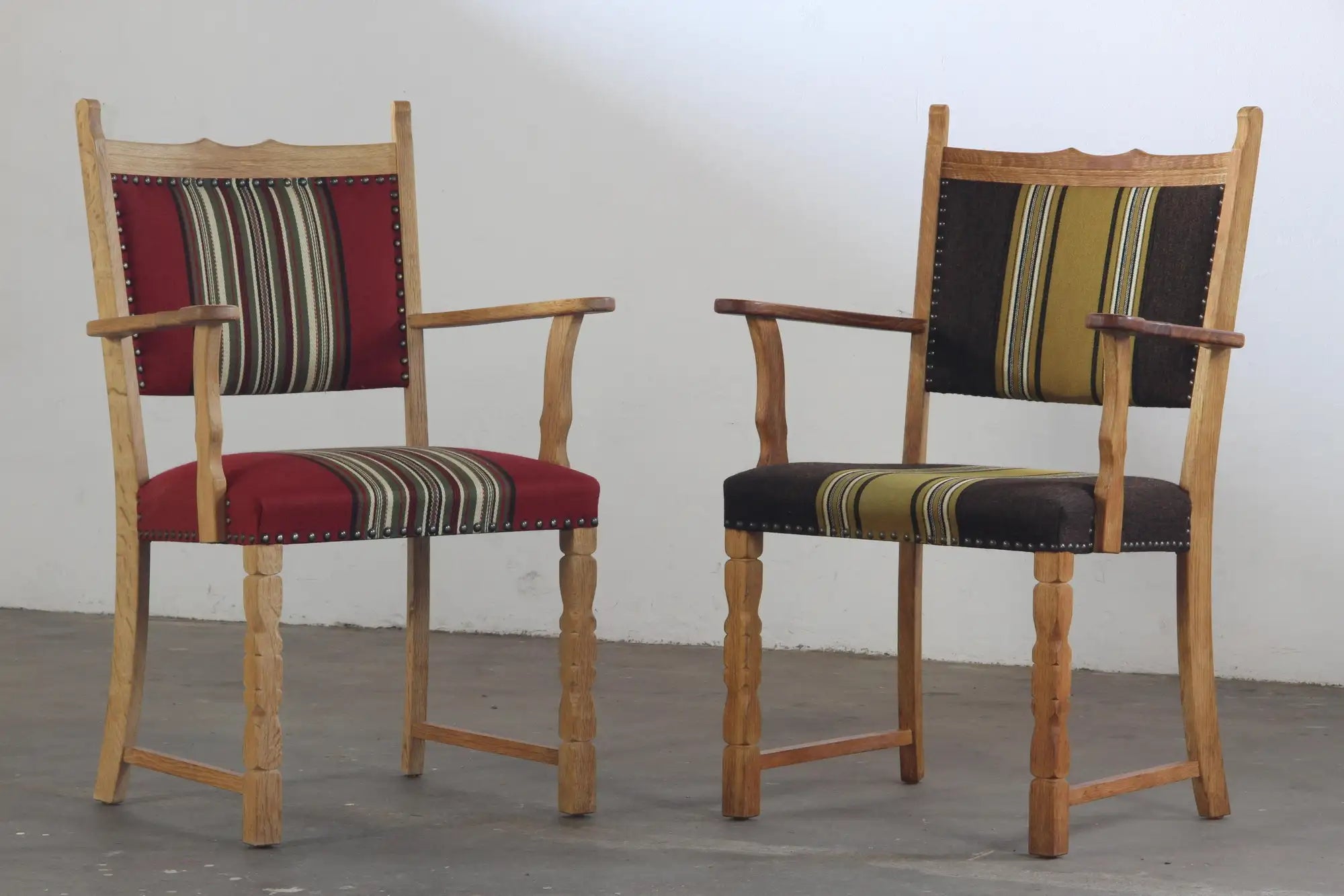 Set_of_2_Danish_Brutalist_Oak_Armchairs_with_Original_Upholstery,_Henning_Kjærnulf_Style