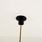 Six-Light_Brass,_Teak_and_Black_Metal_Chandelier_by_Philips,_Netherlands,_1960s
