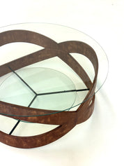 Vintage_round_coffee_table_with_sculptural_wooden_frame