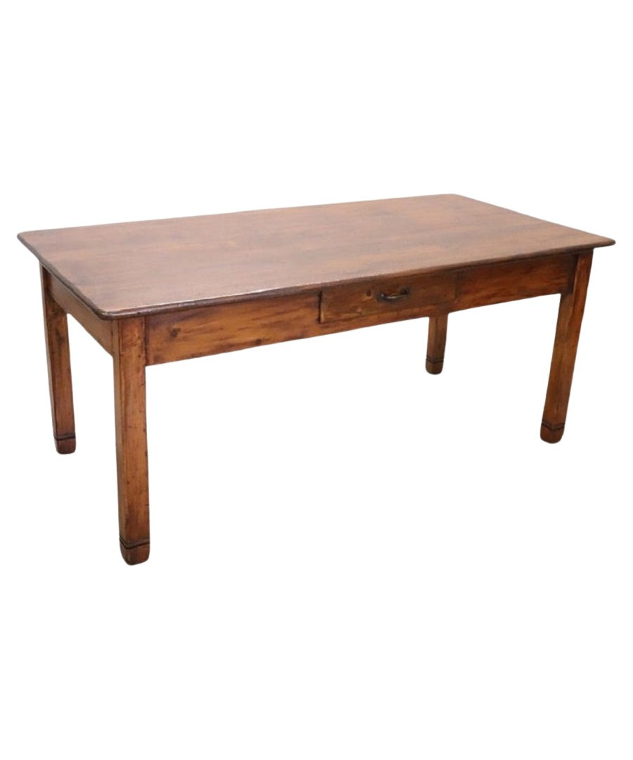 Vintage_Rustic_Kitchen_Table_in_Fir_Wood,_Italy_Mid-20th_Century