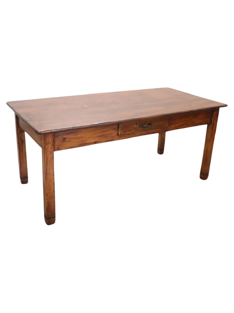 Vintage_Rustic_Kitchen_Table_in_Fir_Wood,_Italy_Mid-20th_Century