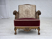 Vintage_Scandinavian_Armchair,_Oak_Frame_&_Textiles,_1940s_Denmark