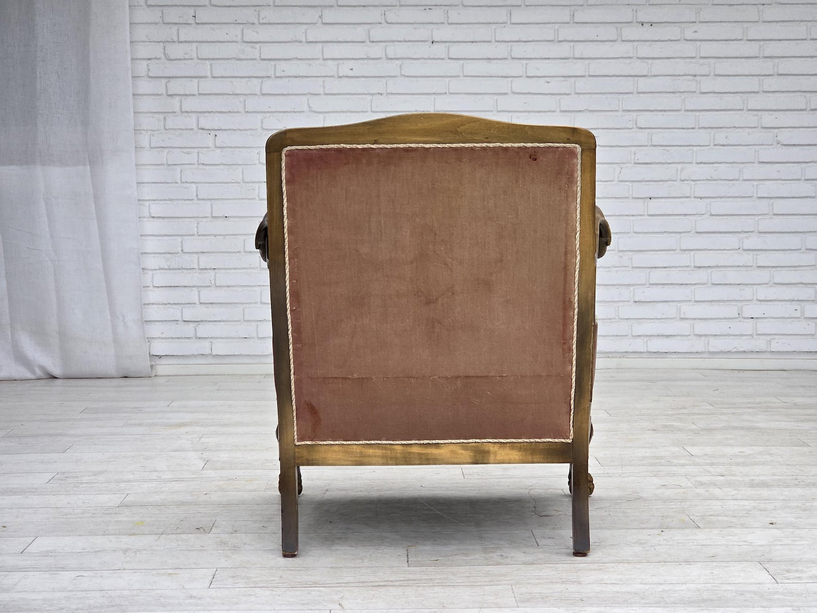 Vintage_Scandinavian_Armchair,_Oak_Frame_&_Textiles,_1940s_Denmark