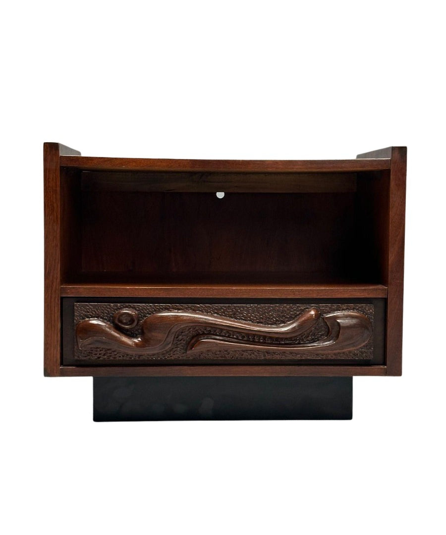 Vintage_Sculptural_Oceanic_Nightstand_by_Pulaski,_Walnut_&_Resin,_1960s,_USA