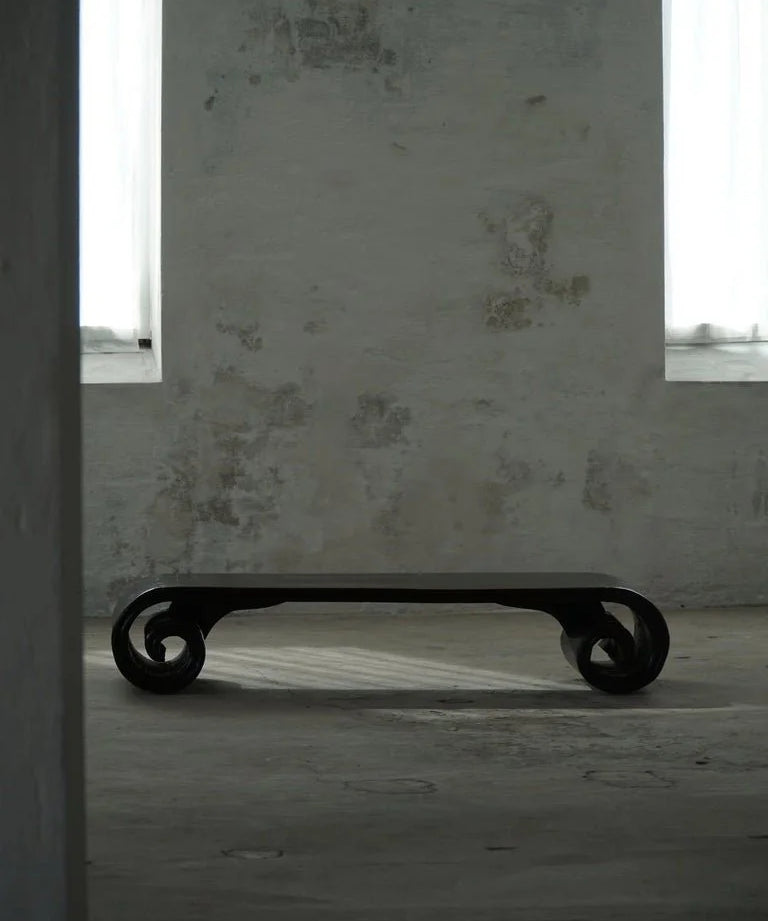 _Bench_in_Elm_Wood_with_Scroll_Legs