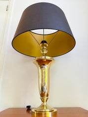 XXL_Brass_Table_Lamp_by_Krisna_Brass,_Hollywood_Regency_Style,_Black_&_Gold_Shade