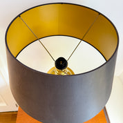 XXL_Brass_Table_Lamp_by_Krisna_Brass,_Hollywood_Regency_Style,_Black_&_Gold_Shade