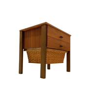 Vintage_Solid_Wood_Sewing_Cabinet_with_Woven_Basket,_Scandinavian_Side_Table