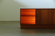 Danish_Mid-Century_Teak_Low_Sideboard_by_Clausen_&_Son_with_Sliding_Doors,_1960s