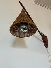 Temde_Leuchten_Adjustable_Teak_Wall_Lamp_with_Cord_Shade,_Germany,_1960s