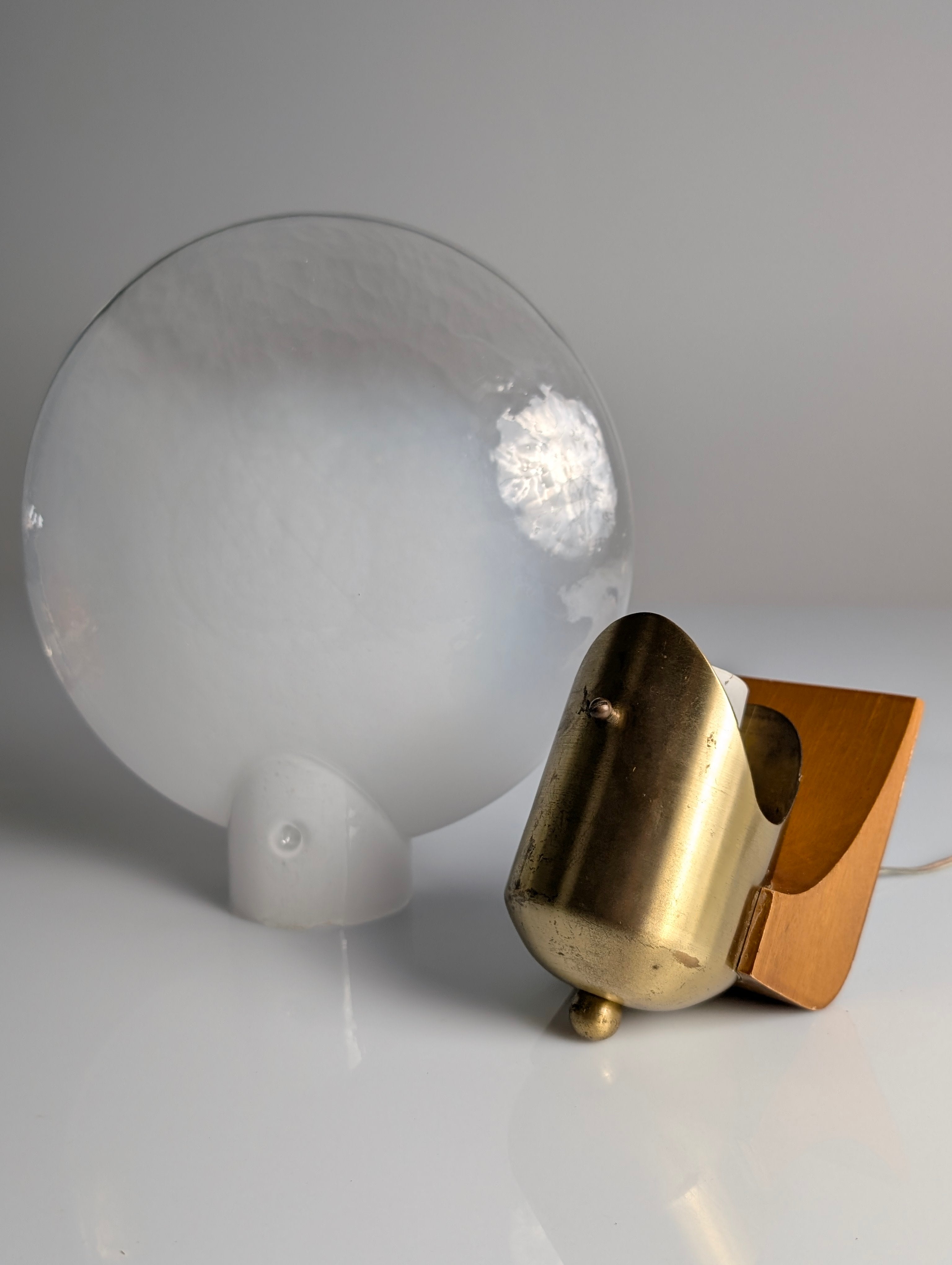 Vintage_Wood,_Brass_and_Two-Tone_Oval_Glass_Wall_Lamp,_Italy,_1970s