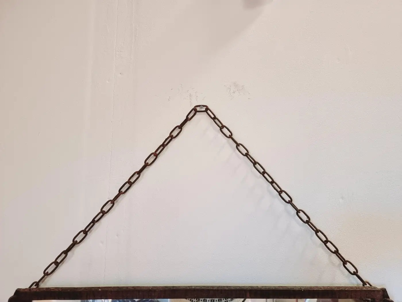 French_Art_Deco_Wall_Mirror,_Iron_Frame,_Geometric_Design,_1930s