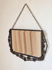 French_Art_Deco_Wall_Mirror,_Iron_Frame,_Geometric_Design,_1930s