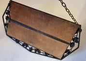 French_Art_Deco_Wall_Mirror,_Iron_Frame,_Geometric_Design,_1930s