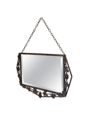 French_Art_Deco_Wall_Mirror,_Iron_Frame,_Geometric_Design,_1930s