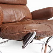 Harald_Relling_Wing_Lounge_Chair_for_Westnofa_in_Leather_and_Chrome,_Norway_1970s
