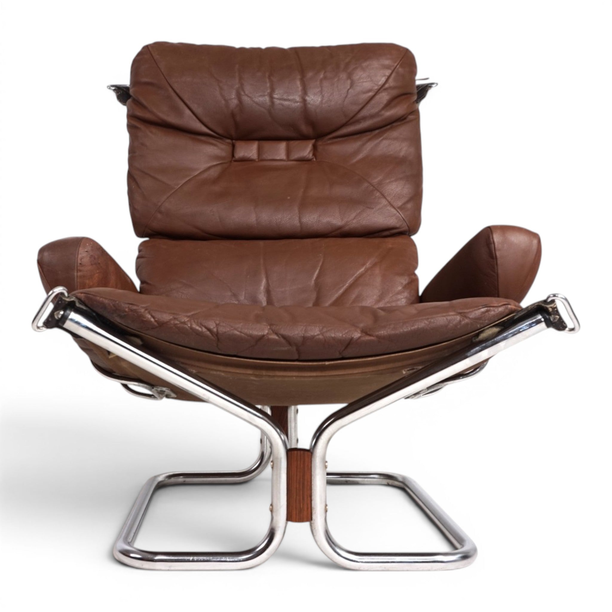Harald_Relling_Wing_Lounge_Chair_for_Westnofa_in_Leather_and_Chrome,_Norway_1970s