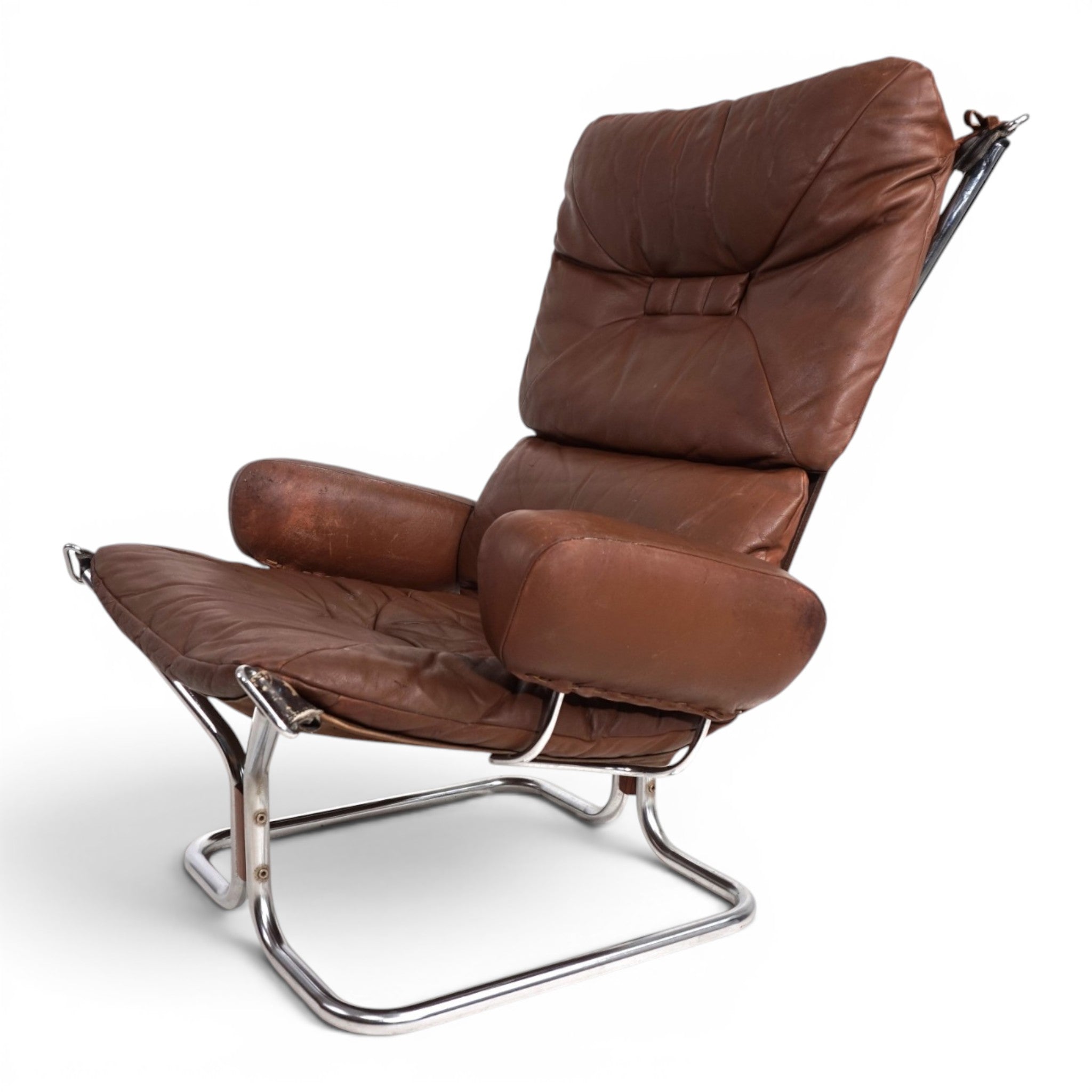 Harald_Relling_Wing_Lounge_Chair_for_Westnofa_in_Leather_and_Chrome,_Norway_1970s