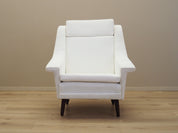 Danish_Modern_White_Armchair_with_Fabric_Upholstery,_1970s,_Denmark