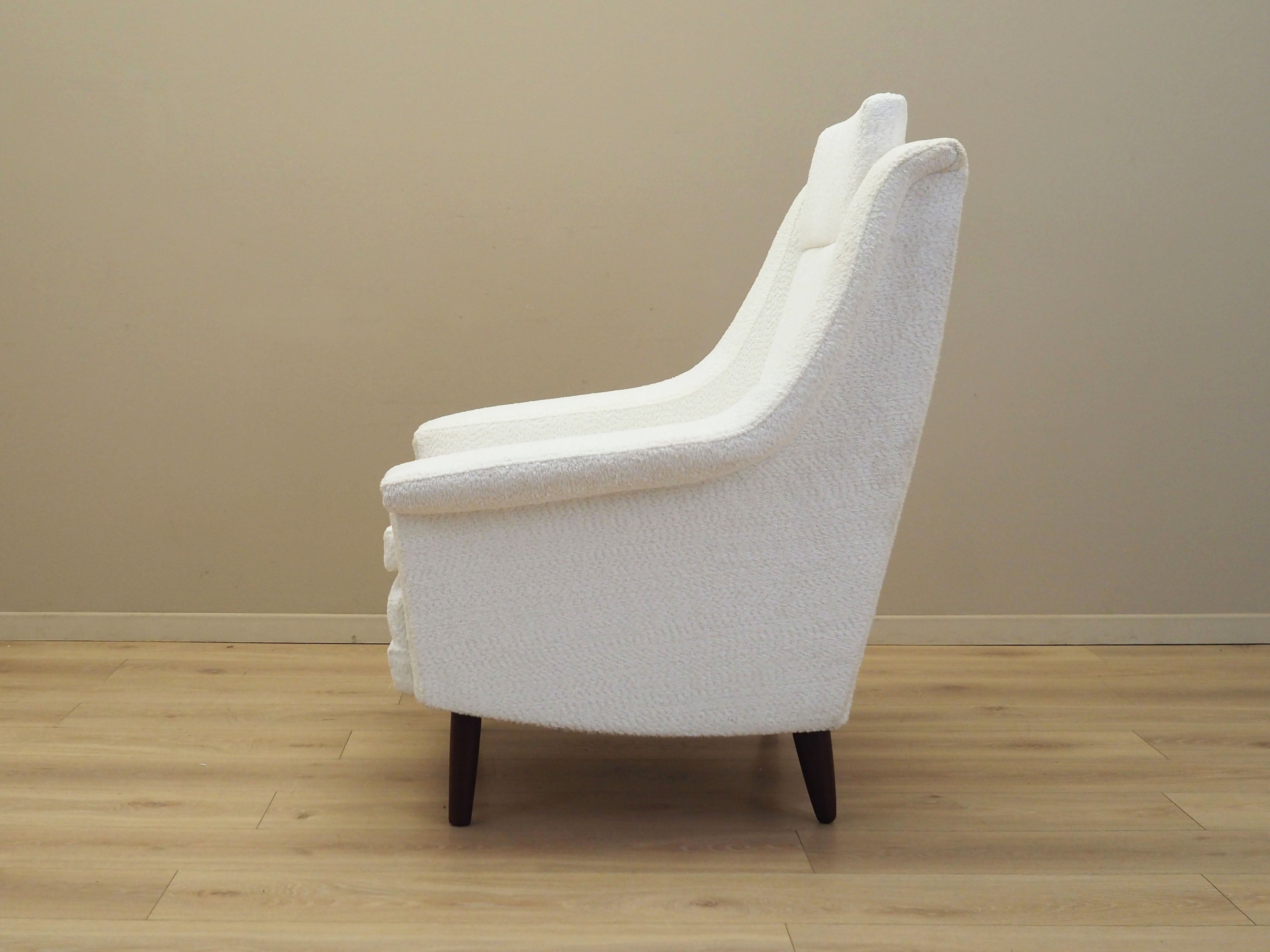 Danish_Modern_White_Armchair_with_Fabric_Upholstery,_1970s,_Denmark