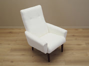 Danish_Modern_White_Armchair_with_New_Upholstery,_1970s,_Denmark