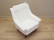 Danish_Modern_White_Armchair_with_Fabric_Upholstery,_1970s,_Denmark