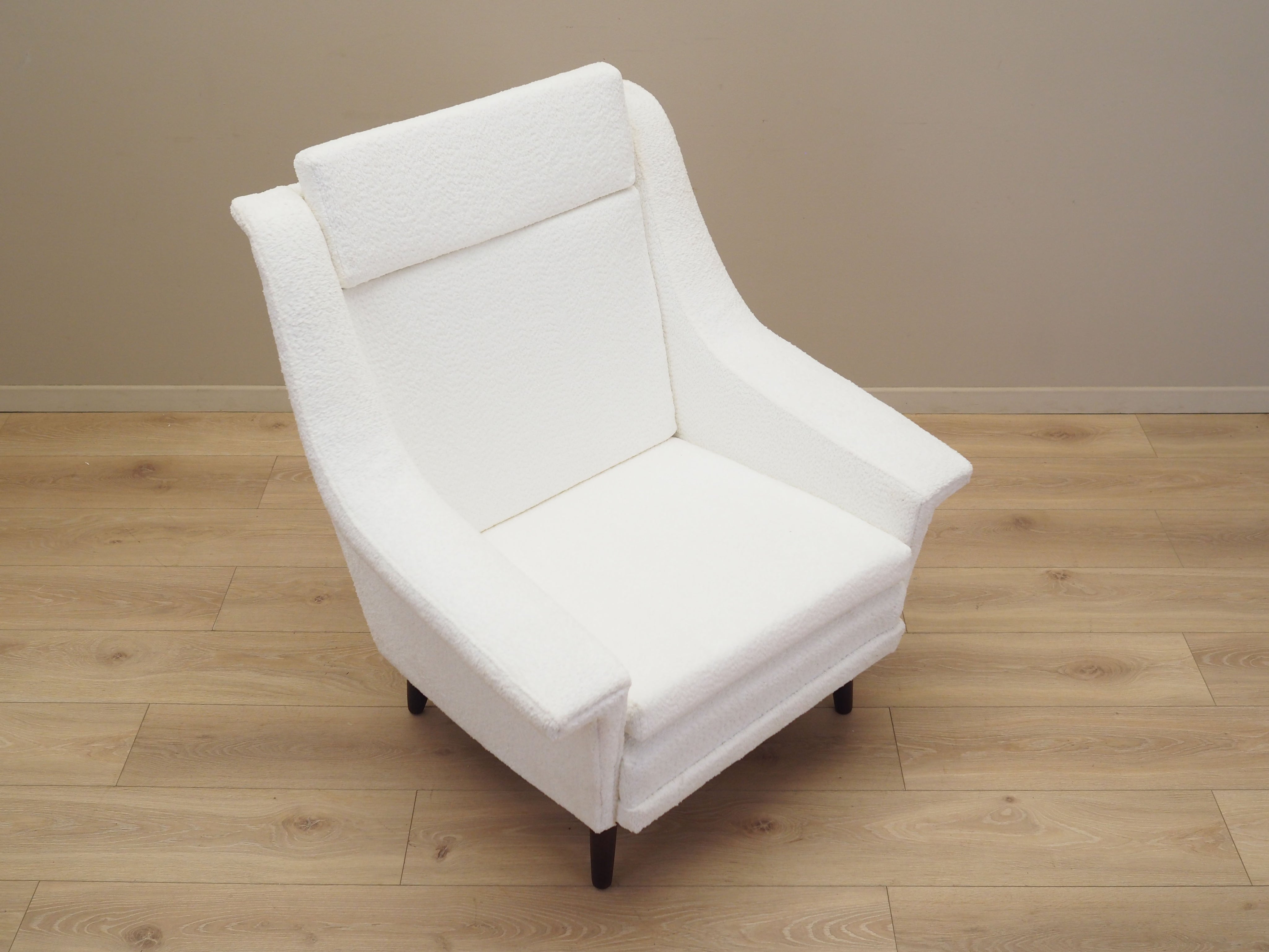 Danish_Modern_White_Armchair_with_Fabric_Upholstery,_1970s,_Denmark