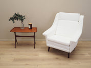 Danish_Modern_White_Armchair_with_Fabric_Upholstery,_1970s,_Denmark