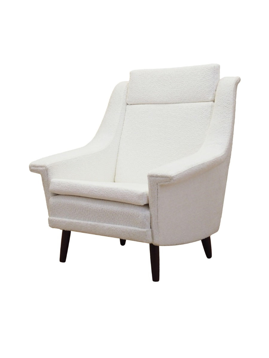 Danish_Modern_White_Armchair_with_Fabric_Upholstery,_1970s,_Denmark