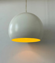 White_Metal_Pendant_Lamp,_Minimalist_Design,_France_1980s