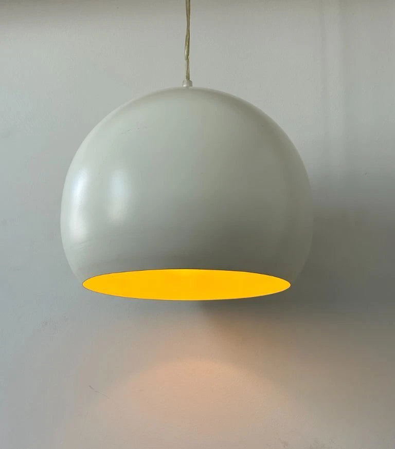White_Metal_Pendant_Lamp,_Minimalist_Design,_France_1980s