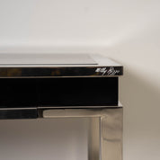 Willy_Rizzo_Cassia_Console_Table_in_Chrome_and_Smoked_Glass,_Italy_1970s