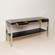 Willy_Rizzo_Cassia_Console_Table_in_Chrome_and_Smoked_Glass,_Italy_1970s