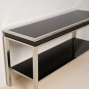 Willy_Rizzo_Cassia_Console_Table_in_Chrome_and_Smoked_Glass,_Italy_1970s