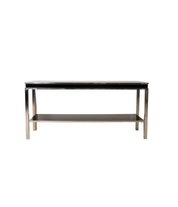 Willy_Rizzo_Cassia_Console_Table_in_Chrome_and_Smoked_Glass,_Italy_1970s