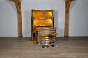Willy_Rizzo_Suede_and_Chrome_Dry_Bar_with_Barstools,_1970s,_Italy